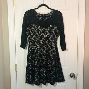 Almost Famous Juniors Black Lace Dress